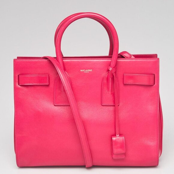 Yves Saint Laurent Pink Calfskin Leather Small Sac de Jour Bag - Picture 1 of 11